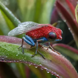 Dragonfly + Strawberry frog